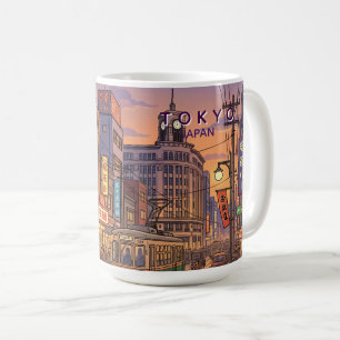 Caneca De Café Tóquio Japão Viagem Arte Vintage