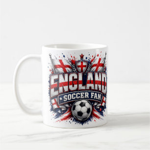 Caneca De Café TORCEDOR DE FUTEBOL DA INGLATERRA Torcedor de Fute