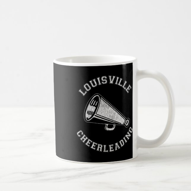 Caneca De Café Torcida de Louisville Angustiado Retro Cheerleader (Direita)