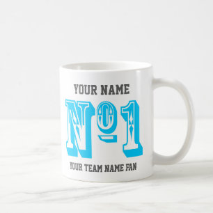 Caneca De Café Torcida de Time Esportivo Azul Céu Personalizado N