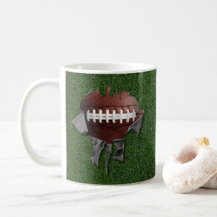 Caneca De Café Torn Football Ringer Mug