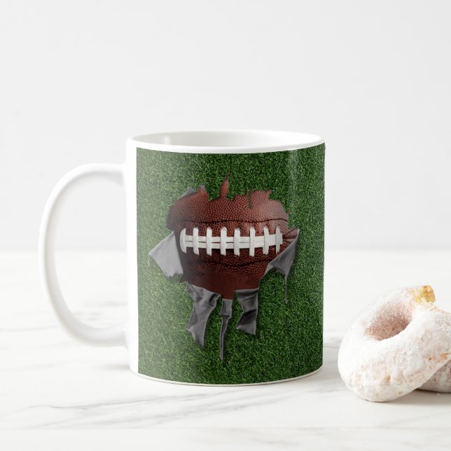 Caneca De Café Torn Football Ringer Mug (Com Donut)