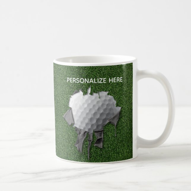 Caneca De Café Torn Golf Ball Coffee Mug (Direita)