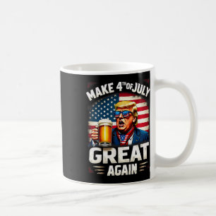 Caneca De Café Torne o 4 de Julho Grande Novamente Trump Bebendo 