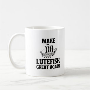 Caneca De Café Torne o Lutefisk Grande Novamente Humorístico Peix