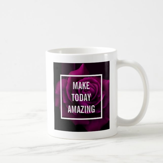 Caneca De Café Torne o Rosa roxo incrível de hoje Inspiração (Direita)