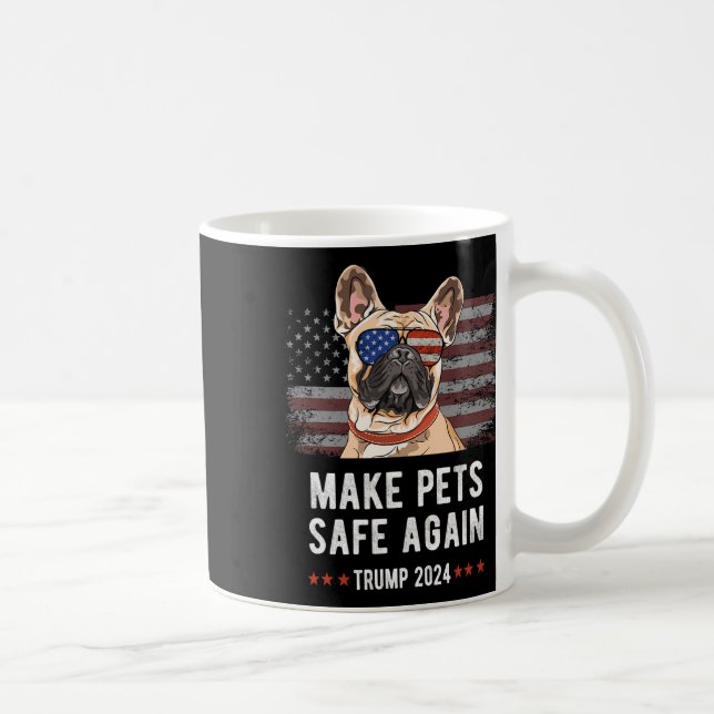 Caneca De Café Torne Os Animais Seguros Novamente Cachorro Francê (Direita)