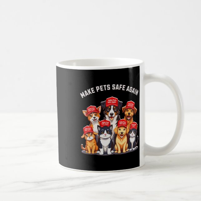 Caneca De Café Torne Os Animais Seguros Novamente Engraçados Elei (Direita)