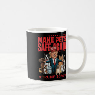 Caneca De Café Torne Os Animais Seguros Novamente Trump 2024 Salv