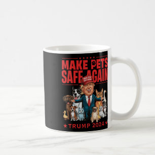 Caneca De Café Torne Os Animais Seguros Novamente Trump Mega 2024