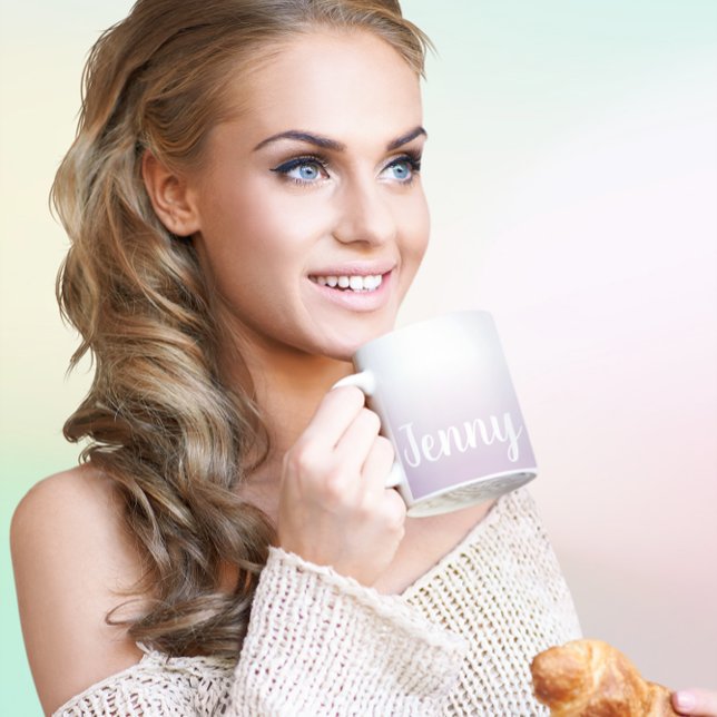 Caneca De Café Torne Seu Próprio Ombro Personalizado (Make Your Own Personalized Lavender Ombre Coffee Mug)