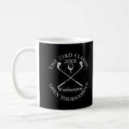 Caneca De Café Torneio de Golfe Clássico Preto e Branco
