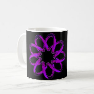 Caneca De Café Toro de roxo néon em fundo preto