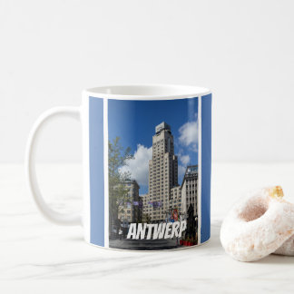 Caneca De Café Torre Boerentoren Art Déco Paisagem Urbana, Antuér