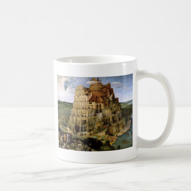 Caneca De Café Torre de Babel por Brueghel (Direita)