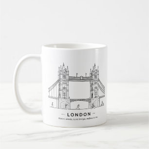 Caneca De Café Torre de Londres Ponte Arquitetura Arte de Linha