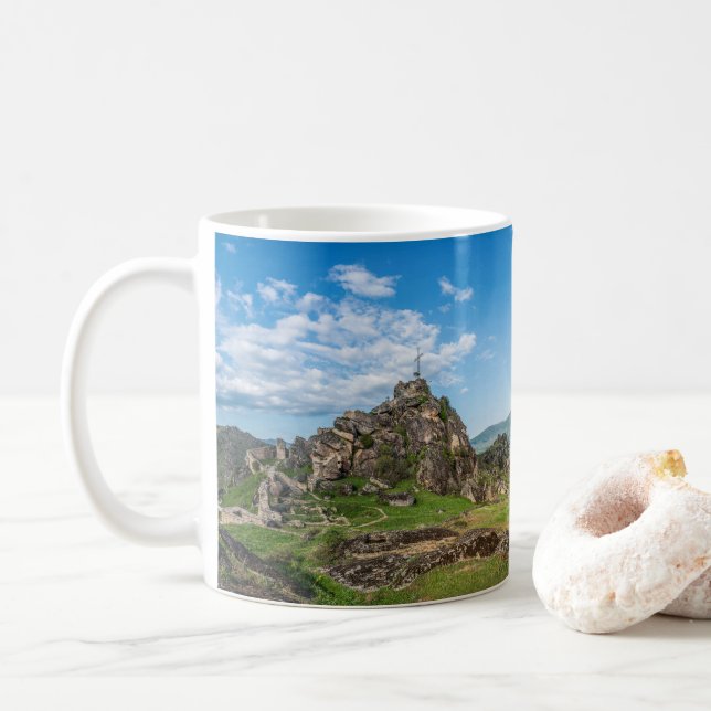 Caneca De Café Torre de Marko, Prilep - Macedônia (Com Donut)