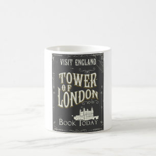 Caneca De Café Torre de poster vintage londres da Inglaterra