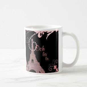 Caneca De Café torre de retro de moda feminina paris eiffel