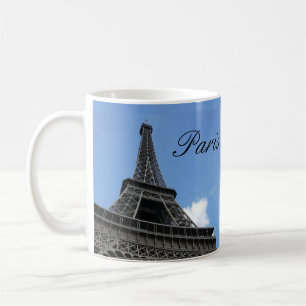 Caneca De Café Torre Eiffel, céu azul, Paris, França