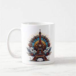Caneca De Café Torre Eiffel Dia da Bastilha Steampunk