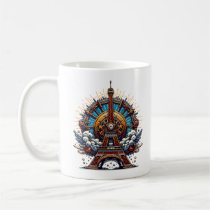 Caneca De Café Torre Eiffel Dia da Bastilha Steampunk