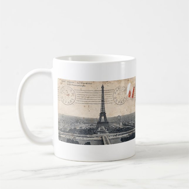 Caneca De Café Torre Eiffel do vintage (Esquerda)