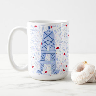 Caneca De Café Torre Eiffel em francês Oui Oui Bonjour