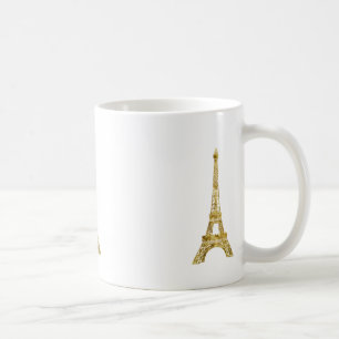 Caneca De Café Torre Eiffel Glam Dourado