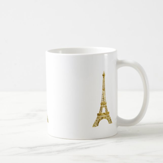 Caneca De Café Torre Eiffel Glam Dourado (Direita)