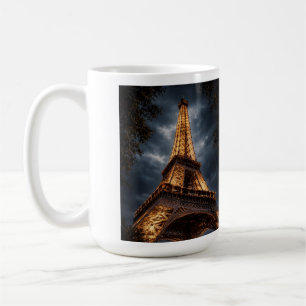 Caneca De Café Torre Eiffel Noturna Paris Arte – Luz Romântica da