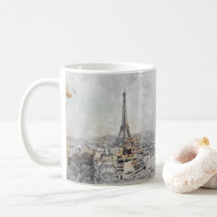 Caneca De Café Torre Eiffel. Paris, França