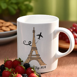 Caneca De Café Torre Eiffel Paris Personalizável para Chic