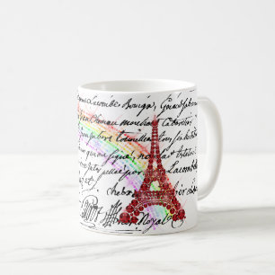 Caneca De Café Torre Eiffel Red Bling