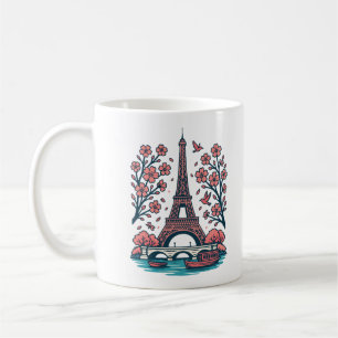 Caneca De Café Torre Eiffel, Torre de Souvenir, Paris, Árvore Cer