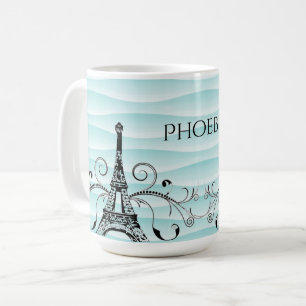Caneca De Café Torre Teal Eiffel - Torre Flourada