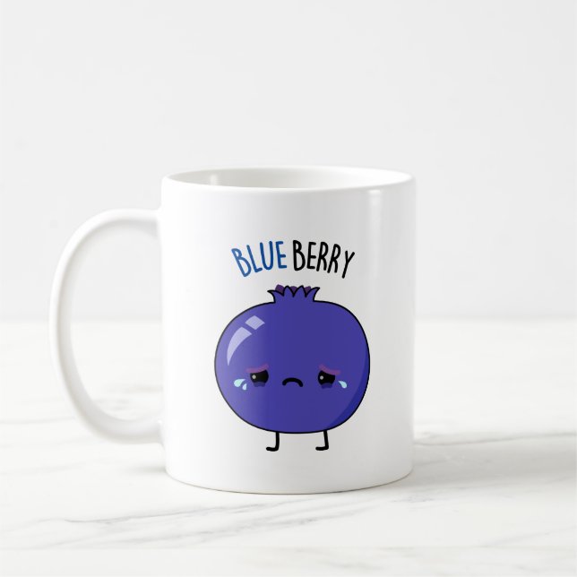 Caneca De Café Torta Azul Brincalhão com Mirtilo  (Esquerda)