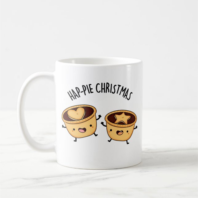 Caneca De Café Torta de Natal Engraçado, Torta de Natal Engraçado (Esquerda)