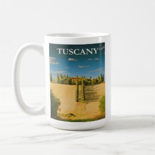 Caneca De Café Toscana Itália - Poster Viagens vintage