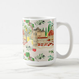 Caneca De Café Toscana,Toscana,Itália,azeitonas,limões,tomates