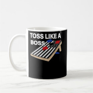 Caneca De Café Toss Engraçados Como Chefe Cornhole Competição EUA