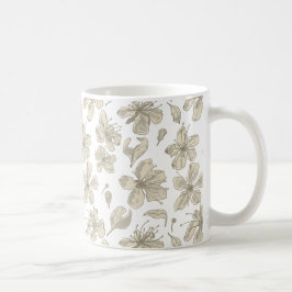 Caneca De Café Tossed Blossoms transparente - padrão sem falhas.