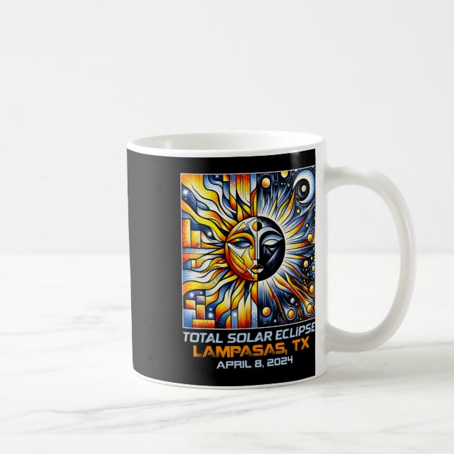 Caneca De Café Total de Eclipse Solar Lampasas Texas (Direita)