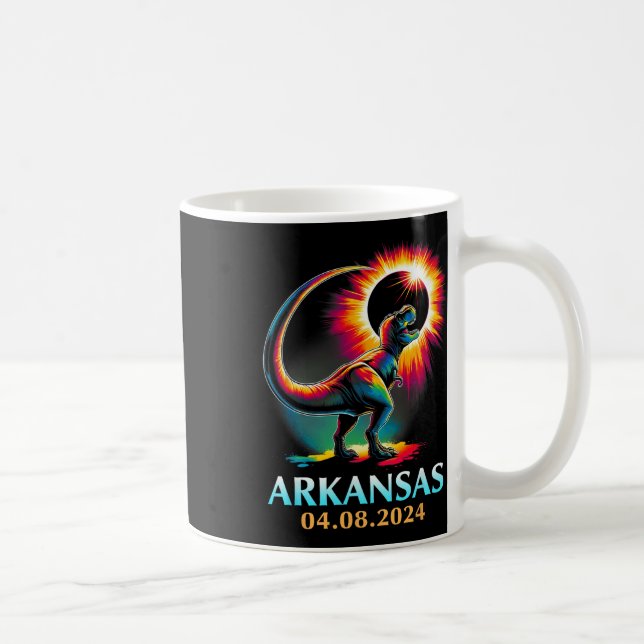 Caneca De Café Total do Arkansas Total Solar Eclipse 2024 T Rex D (Direita)