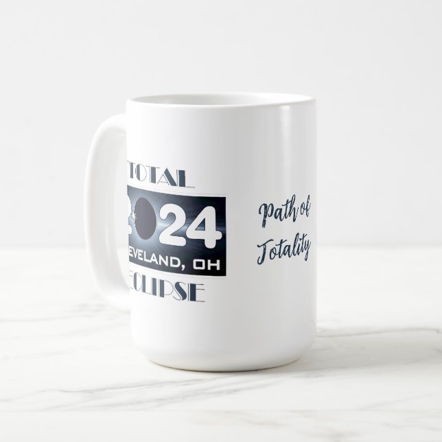 Caneca De Café Total Eclipse Cleveland Ohio 2024 Caminho da Total (Frente Esquerda)