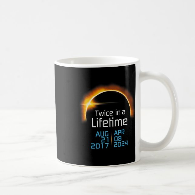 Caneca De Café Total Eclipse Solar 2024 2017 Totalidade Duas Veze (Direita)