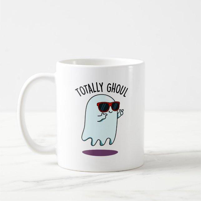 Caneca De Café Totalmente Ghoul Legal Halloween Ghost Pun (Esquerda)