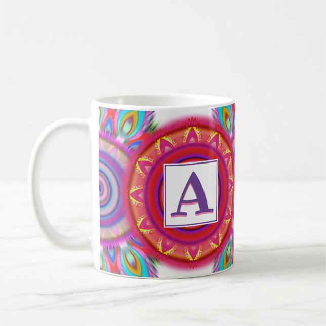 Caneca de café totalmente psicodélica arco-íris (Esquerda)