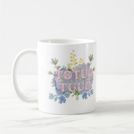 Caneca De Café Totus Tuus Catholic Marian Floral Mug