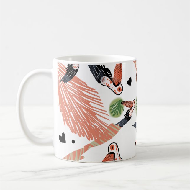 Caneca De Café Toucan Birds Summer Tropical Greenery Art (Esquerda)